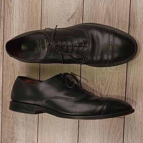 ALLEN‎ EDMONDS Fifth Avenue Black Leather Sz 10.5 E Mens Dress Shoes - Picture 1 of 11